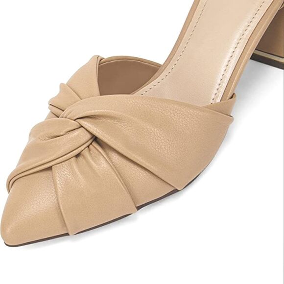 (52-2404) Coutgo Womens Chunky Heels Sandals-Twist Bow Sz 8.5 - Picture 5 of 11